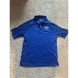 Florida Gators Polo Shirt Mens Medium Blue Orange Football Adult